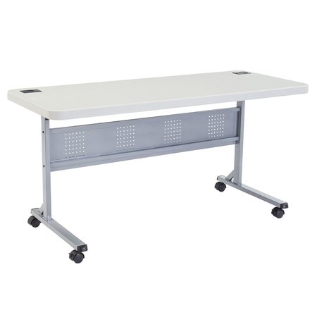 GLOBAL INDUSTRIAL Blow Molded Folding Training Table, Gray, 60 x 24 695739